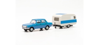 Herpa 028585-002 - H0 - Wartburg 353 Campinganhänger - blau